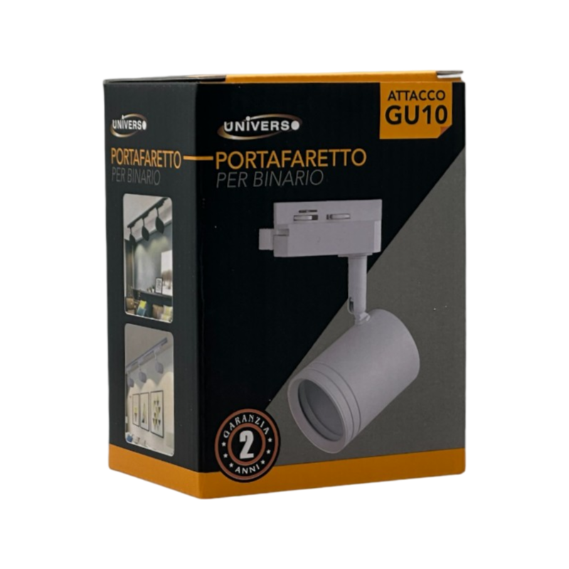Track Light da Binario Monofase con Portalampada per Lampadine GU10 – Colore Bianco