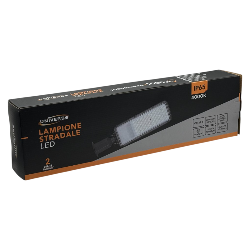 Proiettore Faro Armatura Stradale LED Universo RC-100N – 100W con Snodo Incorporato, IP65, Luce Bianca Naturale 4000K
