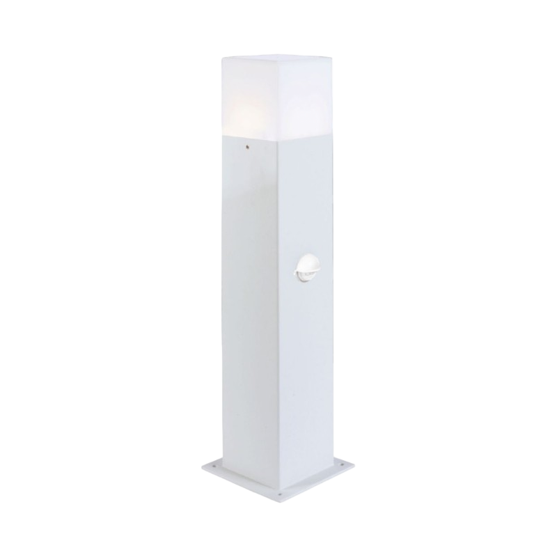 Portalampada Palo da Giardino Quadrato Universo H440 con Fissaggio a Terra per Lampadine E27 e Sensore PIR di Movimento
