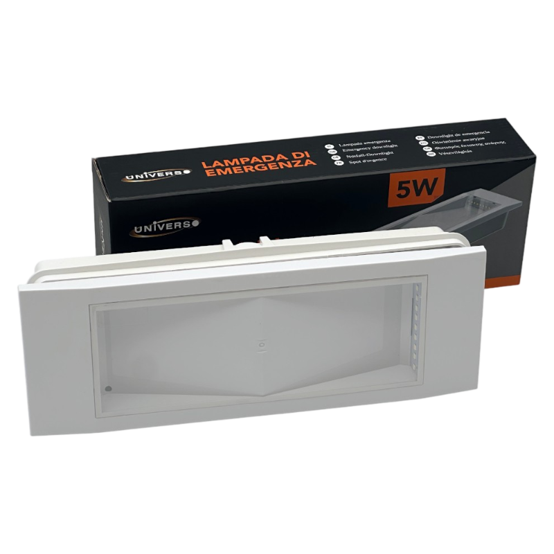 Lampada LED di Emergenza Anti Black Out Universo NA04-LED20-A – 5W, 300 Lumen, da Interno con Pittogrammi