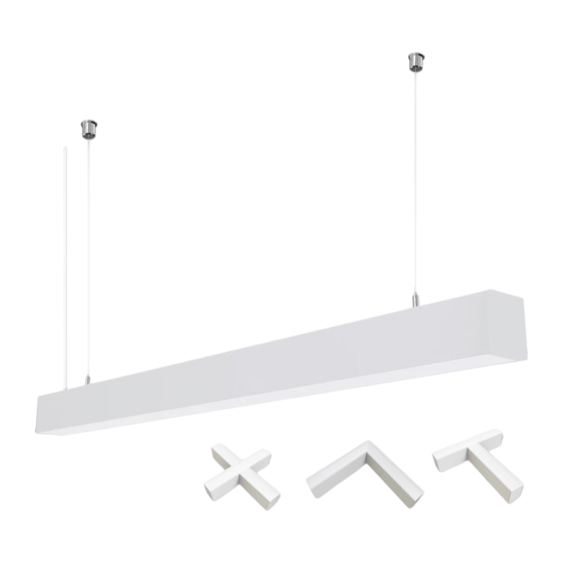 Lampadario LED Lineare Modulare a Sospensione e Soffitto – 40W, Colore Luce Selezionabile CCT (4000K/5000K/6500K)
