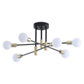 Plafoniera Lampadario da Soffitto Stile Moderno – Aste Regolabili con 6 Attacchi per Lampadine E27