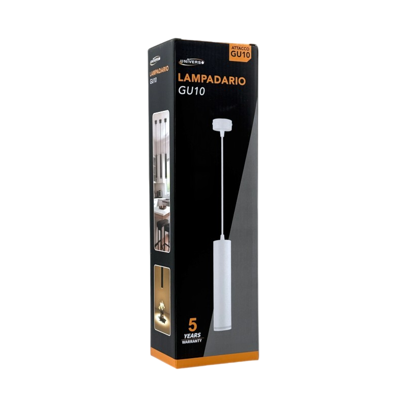 Lampadario a Sospensione Universo SP-01-N – Portalampada per Lampadine GU10 in Alluminio Colore Nero