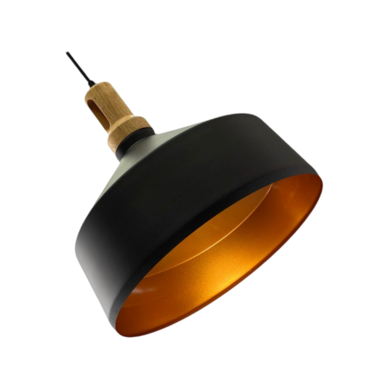 Lampadario in Metallo a Campana Universo A93 – Portalampada per Lampadine E27, Colore Bianco e Nero
