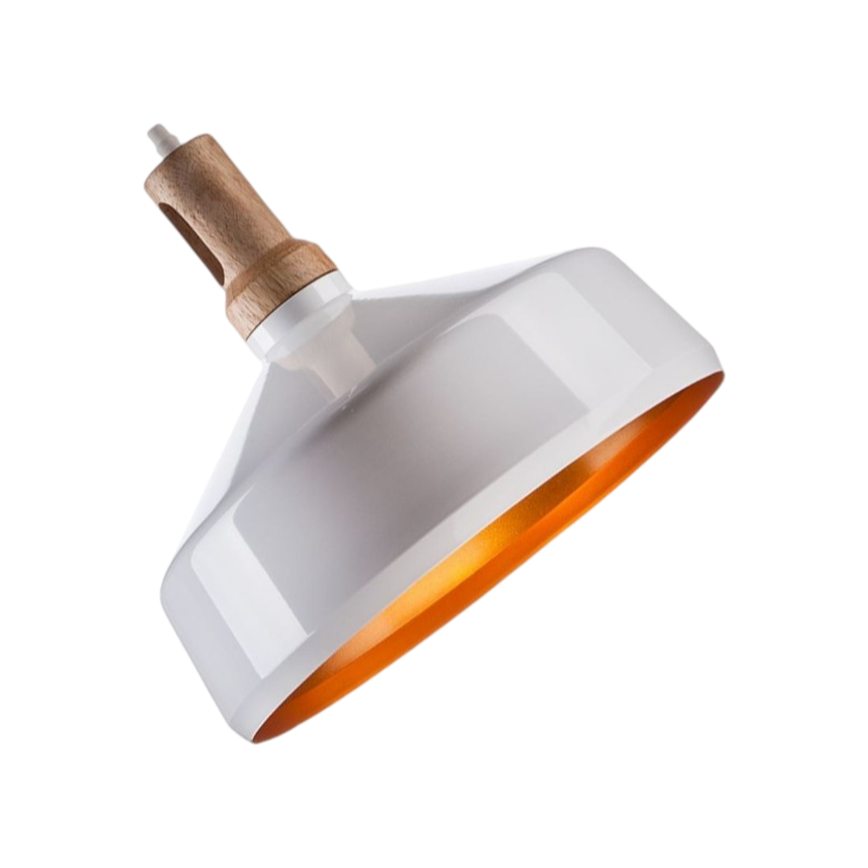 Lampadario in Metallo a Campana Universo A93 – Portalampada per Lampadine E27, Colore Bianco e Nero