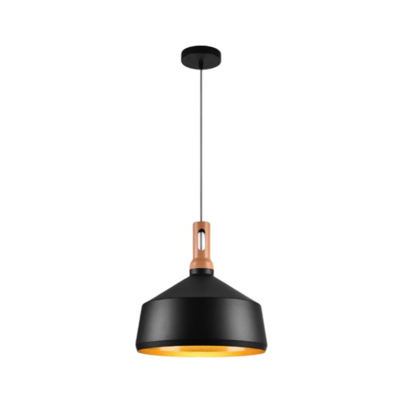Lampadario in Metallo a Campana Universo A93 – Portalampada per Lampadine E27, Colore Bianco e Nero