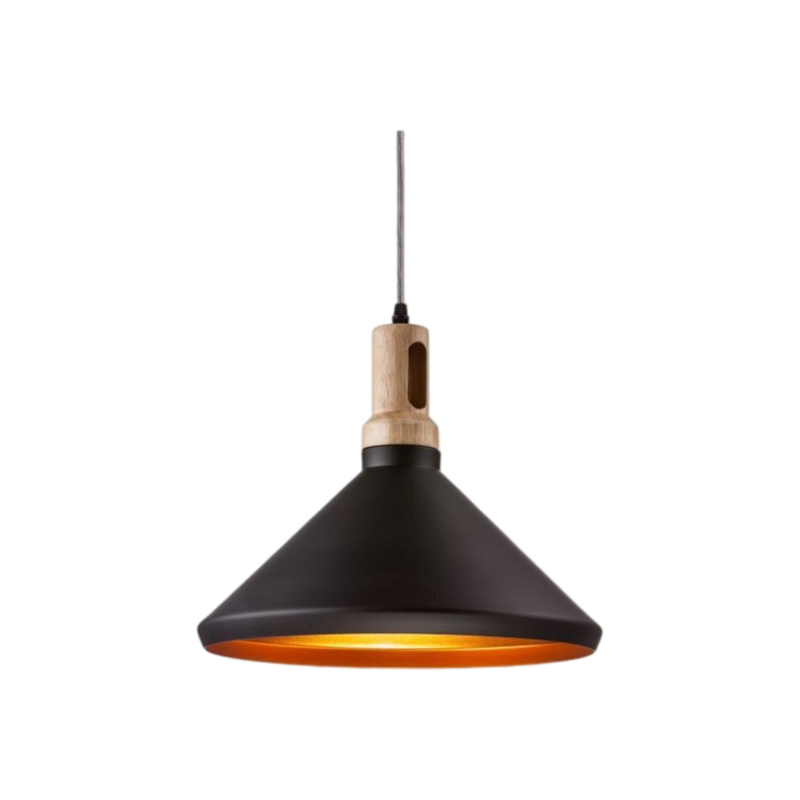 Lampadario in Metallo a Campana Universo A92 – Portalampada per Lampadine E27, Colore Bianco e Nero