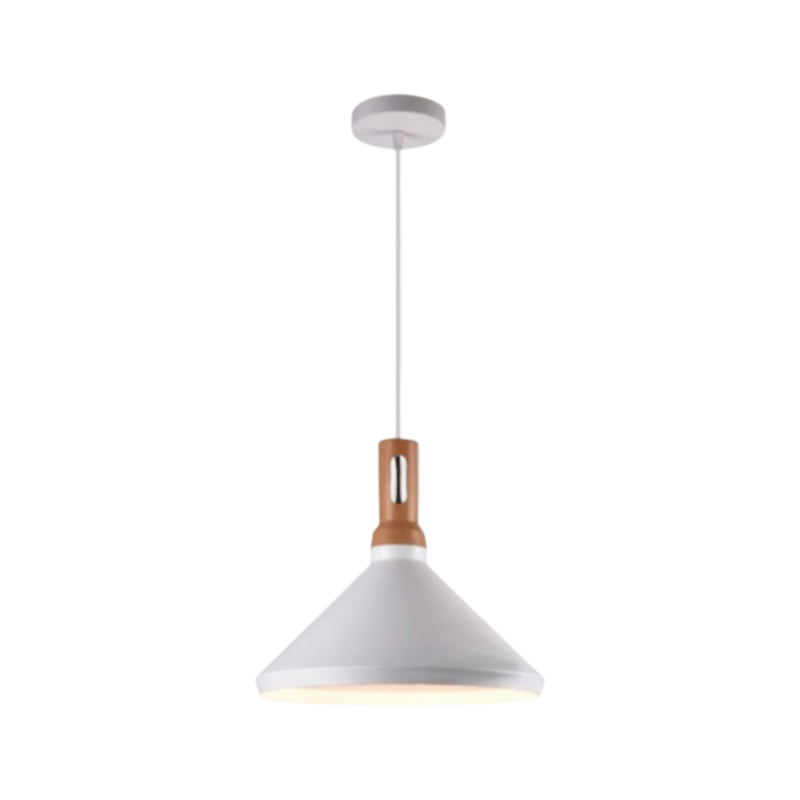 Lampadario in Metallo a Campana Universo A92 – Portalampada per Lampadine E27, Colore Bianco e Nero