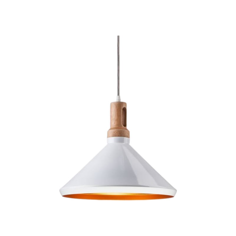 Lampadario in Metallo a Campana Universo A92 – Portalampada per Lampadine E27, Colore Bianco e Nero