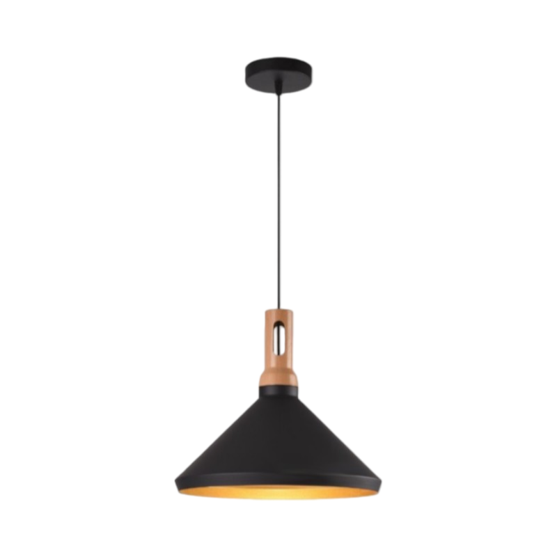 Lampadario in Metallo a Campana Universo A92 – Portalampada per Lampadine E27, Colore Bianco e Nero
