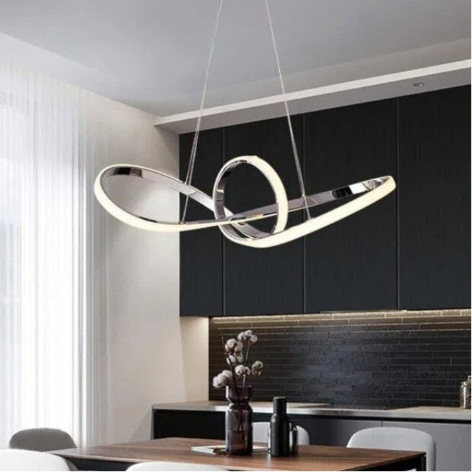 Lampadario LED a Sospensione Intrecciato Universo A07-A3C – 38W SMD, Colore Acciaio, CCT Selezionabile (3000K/4000K/6500K)