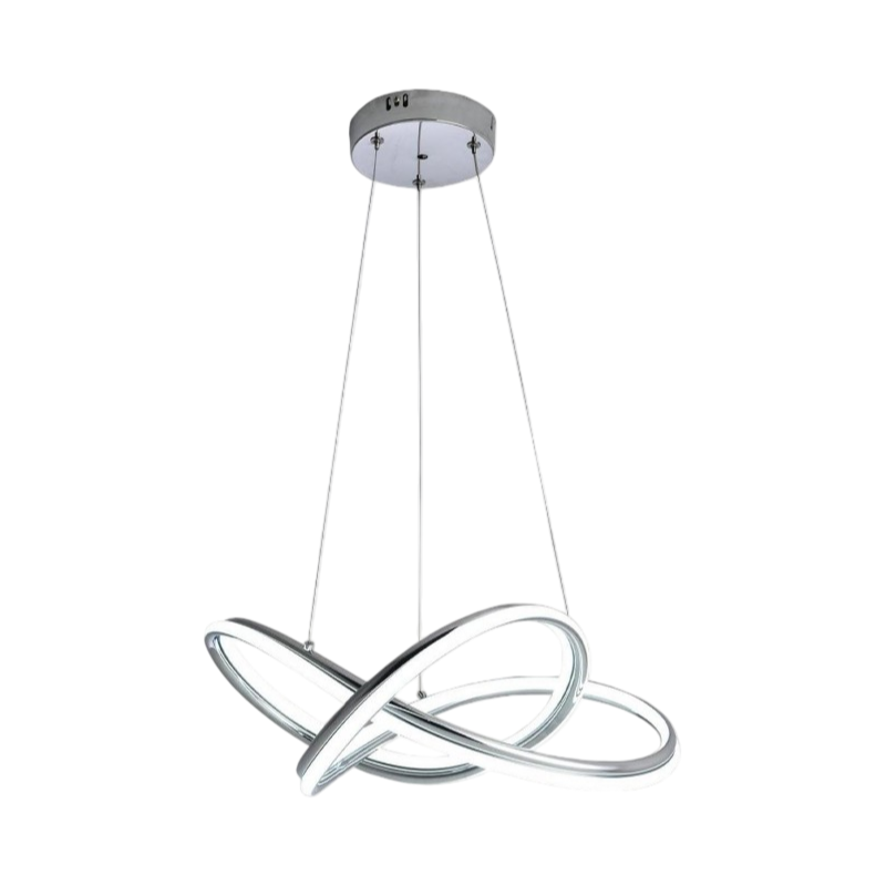 Lampadario SMD LED a Sospensione – Design Intrecciato con Finitura Cromata 60W, CCT 3in1 (3000K/4000K/6500K)