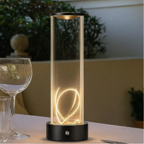 Lampada da Tavolo LED Ricaricabile Universo D39-G3C – 3W con Filo Luminoso Magnetico Touch, Luce Calda 2200K, Decorativa per Bar e Ristoranti