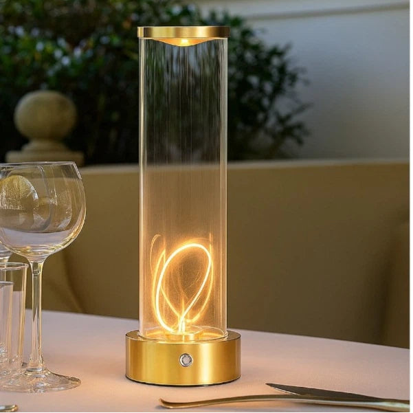 Lampada da Tavolo LED Ricaricabile Universo D39-O3C – 3W con Filo Luminoso Magnetico Touch, Luce Calda 2200K, Decorativa per Bar e Ristoranti