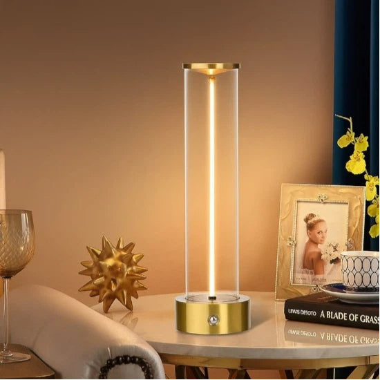 Lampada da Tavolo LED Ricaricabile Universo D39-O3C – 3W con Filo Luminoso Magnetico Touch, Luce Calda 2200K, Decorativa per Bar e Ristoranti