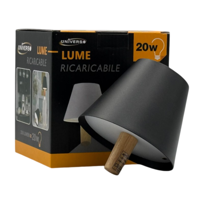 Lampada LED Ricaricabile da Tavolo per Bottiglie Universo D10-N3C – Colore Luce Selezionabile CCT 3in1 (3000K/4000K/6500K)