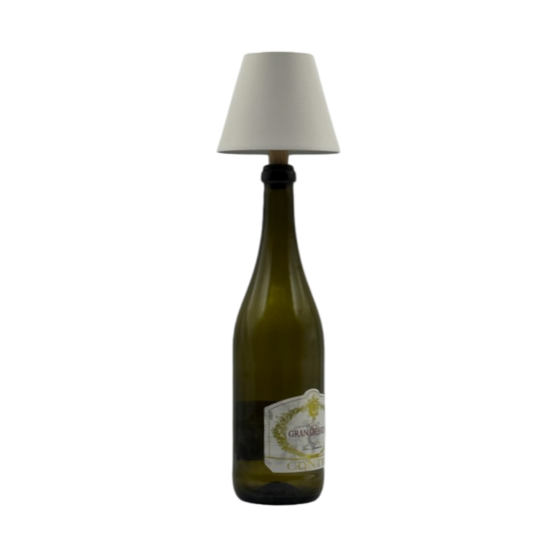 Lampada LED Ricaricabile da Tavolo per Bottiglie Universo D10-B3C – Colore Luce Selezionabile CCT 3in1 (3000K/4000K/6500K), Finitura Bianca