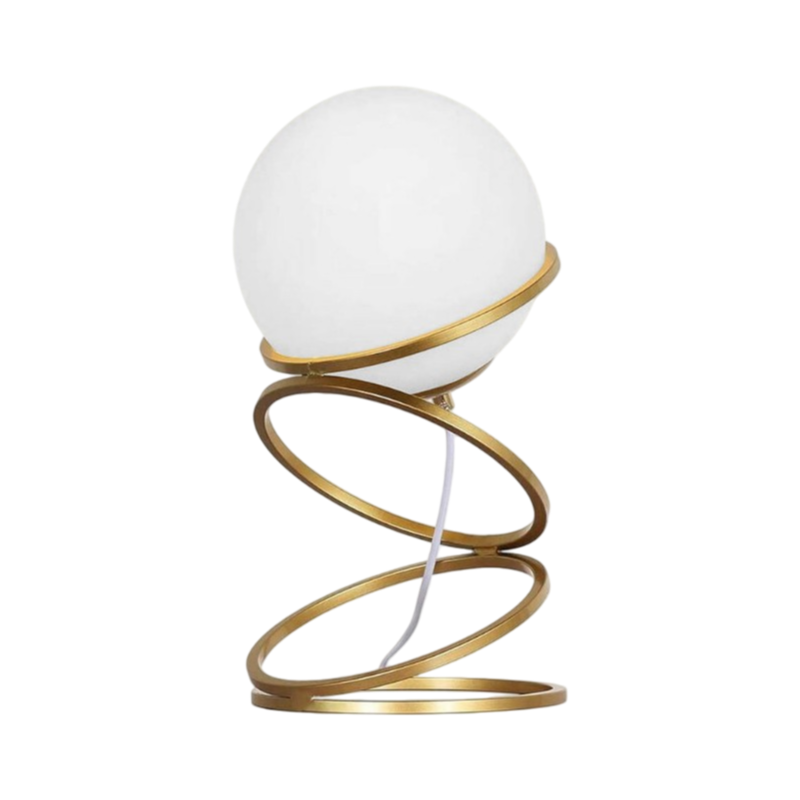 Lampada da Tavolo Minimalista in Bronzo con Sfera in Vetro – Attacco per Lampadina G9