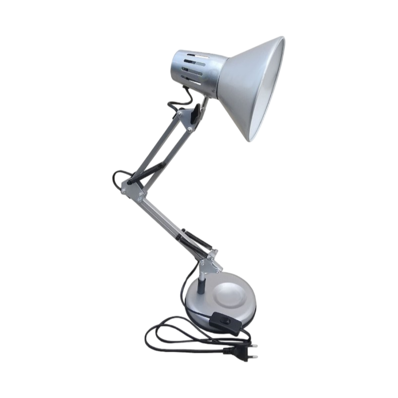 LAMPADA DA SCRIVANIA IN METALLO CON BRACCIO SNODABILE ED ORIENTABILE ATTACCO E27 COLORI ASSORTITI