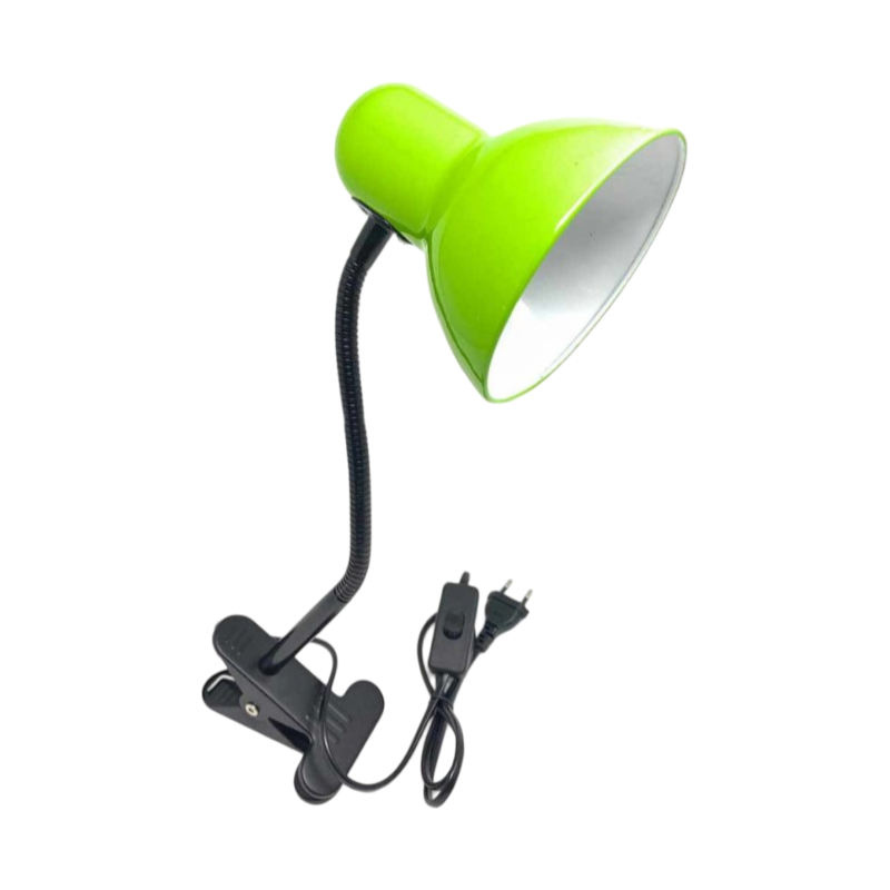 Lampada da Tavolo con Clip di Fissaggio e Braccio Flessibile – Attacco E27, Colori Assortiti