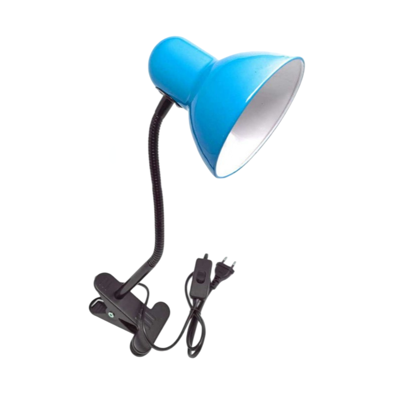 Lampada da Tavolo con Clip di Fissaggio e Braccio Flessibile – Attacco E27, Colori Assortiti