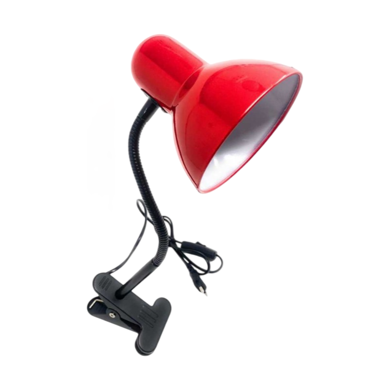 Lampada da Tavolo con Clip di Fissaggio e Braccio Flessibile – Attacco E27, Colori Assortiti