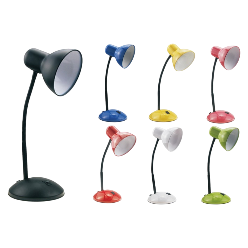 Lampada da Tavolo con Braccio Flessibile – Attacco E27, Colori Assortiti