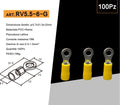 Confezione da 100 Pezzi – Capicorda Terminale ad Occhiello Isolato per Cavi da 4 mm² a 6 mm² – Foro M6