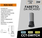 Faretto LED Rotondo da Incasso UNIVERSO R20-N3C 3W - CCT - immagine 7