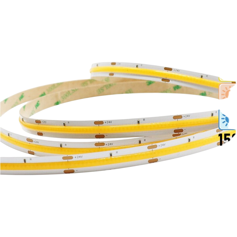 Striscia LED COB Monocolore 150W 15000 Lumen DC24V Bobina da 10 Metri CRI ≥90 IP20