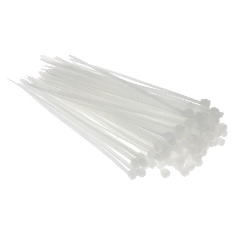 Confezione da 500 Pezzi – Fascette Serracavo Autobloccanti in Nylon Bianco 2,5 mm x 100 mm