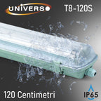 Plafoniera Porta Tubi LED IP65 UNIVERSO T8-120S per 2 T8 da - immagine 3