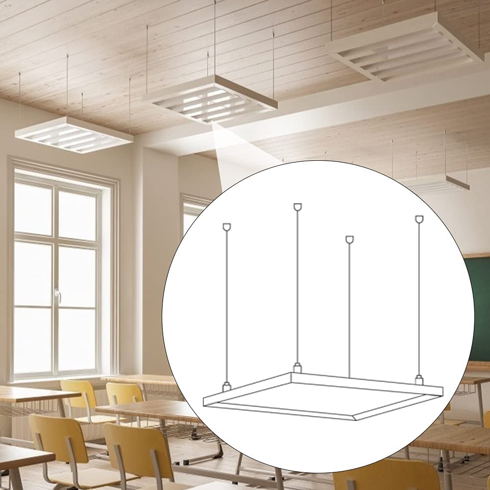Kit Sospensione UNIVERSO per Pannelli LED 30x30 60x60 120x60 120x30 | Cavo 1.2 Metri