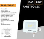 Proiettore SMD LED Slim UNIVERSO EK05-20W-B 20W - CCT - immagine 4