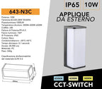 Lampada LED da Muro 10W Wall Light SMD - Applique Nera, 950 - immagine 4