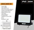 Proiettore SMD LED Slim UNIVERSO EK05-200W-N 200W | CCT Selezionabile 3000K-4000K-6500K IP65 Nero