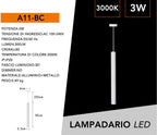 Lampadario Applique a Sospensione di Forma Cilindrica - 3W - immagine 7