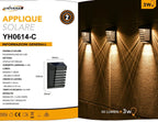 Faretto Applique LED da Giardino 3W con Pannello Solare - Ricaricabile, Esterno, IP65 - immagine 3