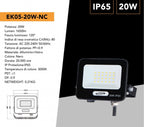 Proiettore SMD LED Slim UNIVERSO EK05-20W-N 20W - CCT - immagine 6