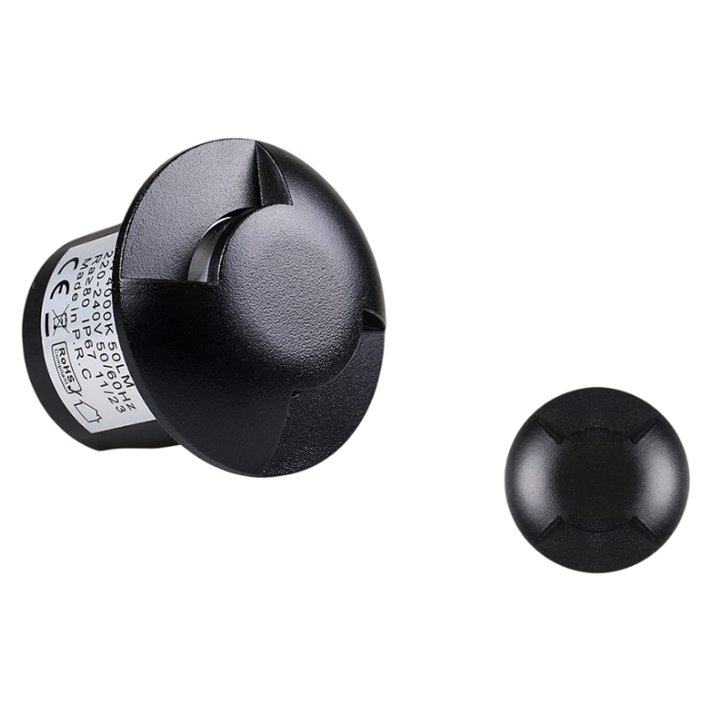 Universo Punto Luce LED SMD 1W Segnapasso da Interramento IP67 Doppia Finestra Colore Nero - 3000K 4000K