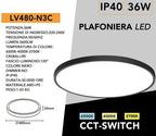 Plafoniera Ultra Slim SMD LED Rotonda UNIVERSO LV-480-N3C - immagine 7