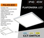Plafoniera Ultra Slim Quadrata Bianca UNIVERSO PQ-450-B3C - immagine 5