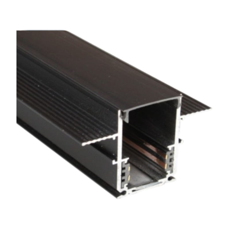 Binario Lineare da Incasso in Alluminio Nero Universo per Track Lights Magnetiche DC 48V – Lunghezza 2 Metri