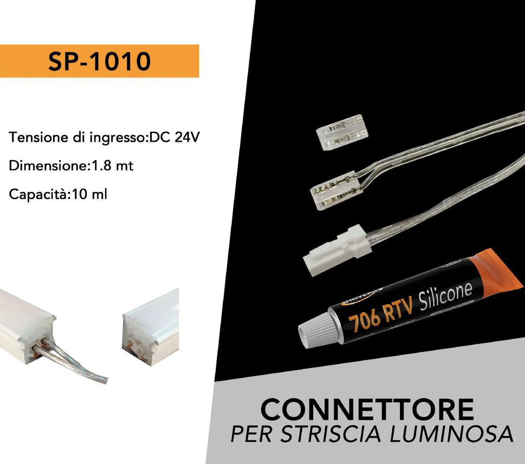 Cavo Alimentazione Connettorizzato UNIVERSO 1.8m per Strip LED 1010-2025