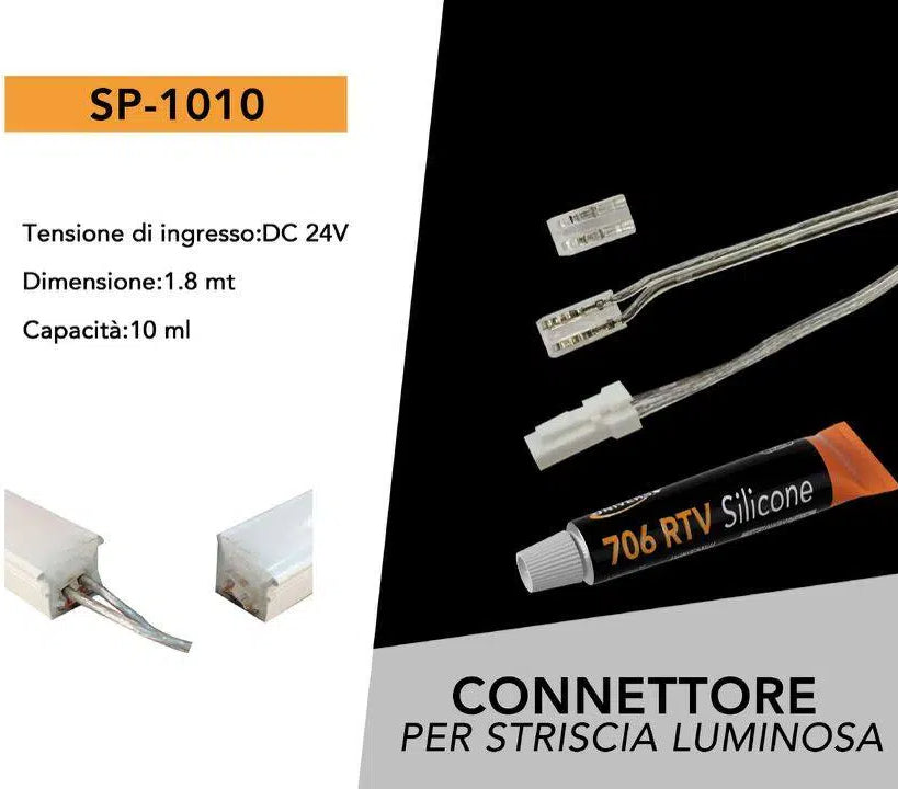 Cavo Alimentazione Connettorizzato UNIVERSO 1.8m per Strip LED 1010-2025