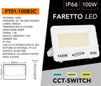 Proiettore LED Ultra Slim SMD UNIVERSO FT01-100B3C 100W - immagine 4