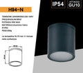 Portalampada Applique da Giardino Universo H94 – Wall Light da Muro a Cilindro per Lampadine GU10, Colore Bianco e Nero