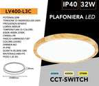Plafoniera Ultra Slim Rotonda Effetto Legno - LV-400-L3C - immagine 6