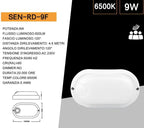Plafoniera LED Ovale con Sensore UNIVERSO SEN-RD-9F 9W - immagine 5