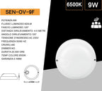 Plafoniera LED Circolare con Sensore UNIVERSO SEN-OV-9F 9W - immagine 5